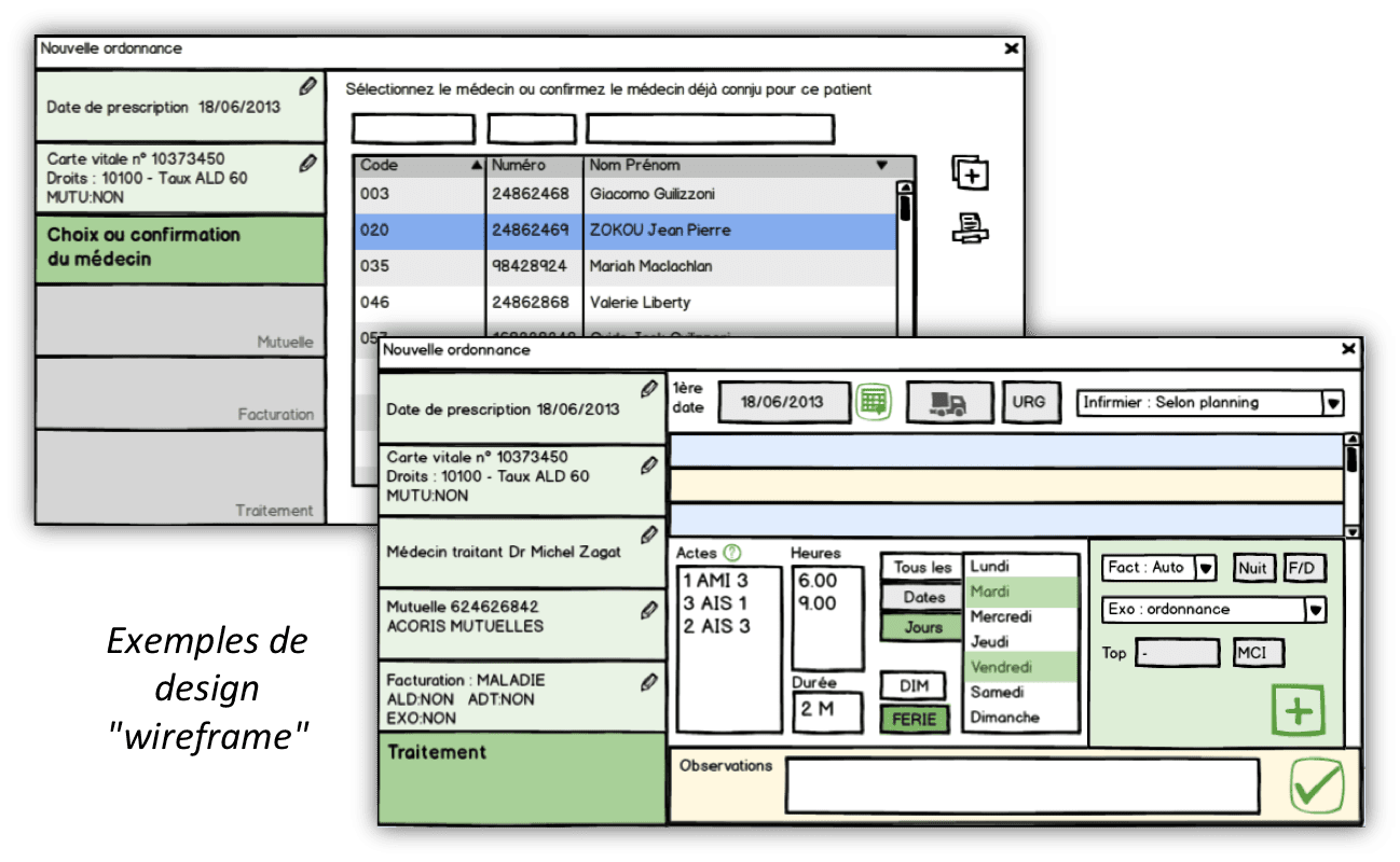 Exemple de design wireframe